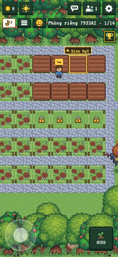 The farm's beds on a phone