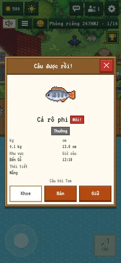 Caught one! On a phone: Show off, Sell, Keep