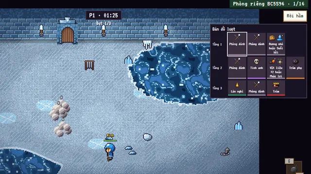 The run map, opened: 10 rooms, the boss in red