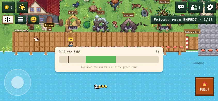 The reel bar: press while the cursor is in the green