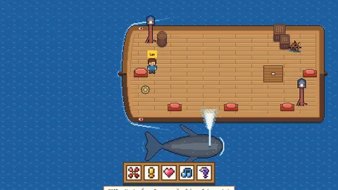 The Whale passing under the boat